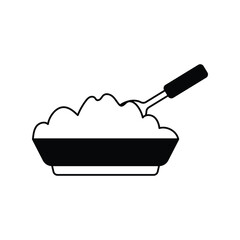 dish glyph outline icon with white background vector stock illustration