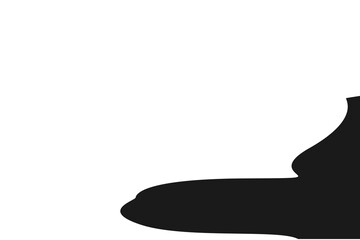 Abstract black blob shadow element with smooth curves. Hand drawn splatter shape for background effects, stickers, or overlays. Transparent PNG design for creative use