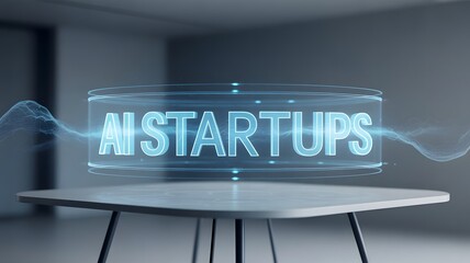 AI Startups Hovering Above a Modern Table