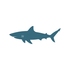 Black Shark Silhouette Vector Illustration, Ocean Predator Icon, Marine Wildlife Graphic