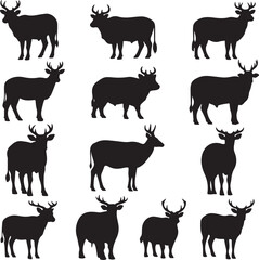 Rustic Aesthetic Deer Silhouette Icons