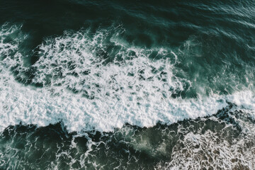 Obraz premium aerial view of ocean waves showcasing stunning textures of water surfaces