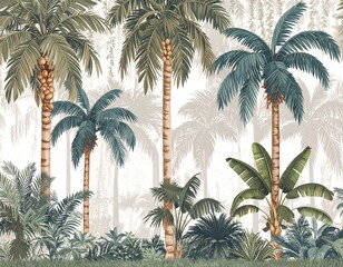 palm trees on a white background