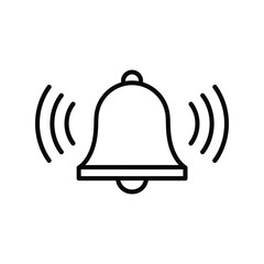 Ringing Bell Notification Alert Icon, Sound Reminder Symbol Vector Illustration
