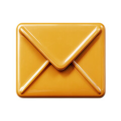Email Alert Yellow Glossy Icon Modern Communication for Inbox and on transparent background