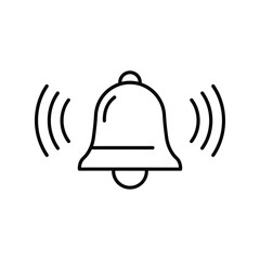 Ringing Bell Notification Alert Icon, Sound Reminder Symbol Vector Illustration