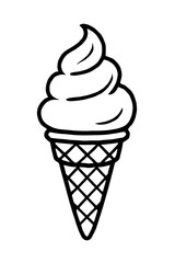 Ice Cream Cone Dessert Icon Vector - Sweet Frozen Treat Graphic