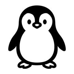 Fototapeta premium Cute Penguin Cartoon Icon Vector - Adorable Antarctic Bird Graphic
