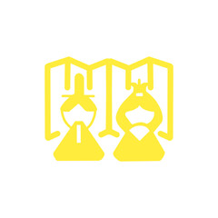 Hina Doll Icon – ひな祭りの雛人形アイコン（シンプル・モノクロ）

