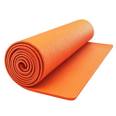 Orange Yoga Mat Studio Pilates Exercise Fitness Workout Training Gym Roll on transparent background