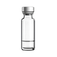 Silver Capped Medicine Vial Isolated On Black Background Liquid Solution on transparent background