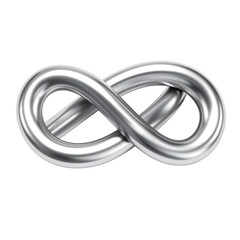 Silver infinity symbol design on black background