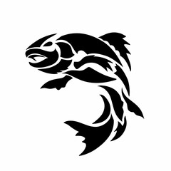 Illustration design abstract tribal art fish. Suitable for tattoos, logos and other elements.