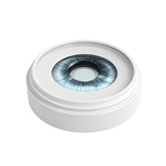 Blue Eye Contact Lens in White Case Cosmetic Eye Color Fashion Beauty on transparent background