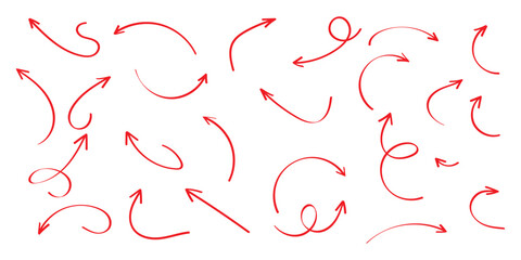 Hand drawn vector arrows doodle set on white background. design element vector illustration.