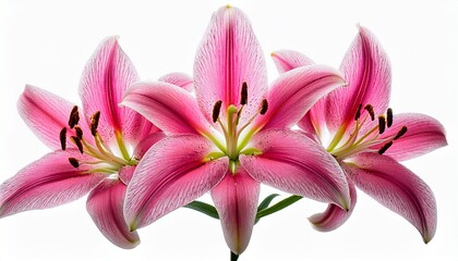 Naklejka premium pink lily flowers isolated