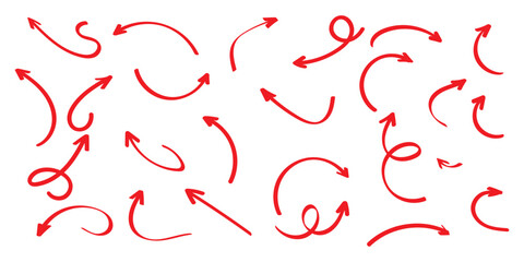 Hand drawn vector arrows doodle set on white background. design element vector illustration.