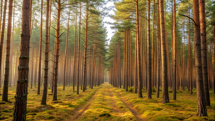 Obraz premium autumn forest in the morning