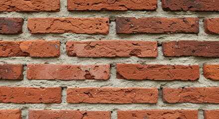 Fototapeta premium Close-up view of a brick wall, showcasing the texture and construction.
