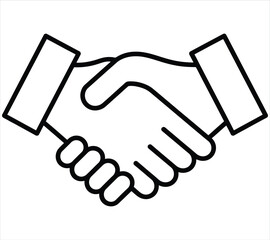 Naklejka premium Corporate Partnership Handshake Line Icon