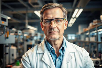 Obraz premium Focused Scientist in Modern Laboratory Setting