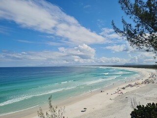 Praia Grande (Big Beach) Arraial do Cabo, Rio de Janeiro - Brazil: sunny morning, coastal atmosphere of the winter, white sand and crystal-clear blue waters in Brazilian Caribbean.