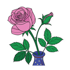 Roses with leaves on white background