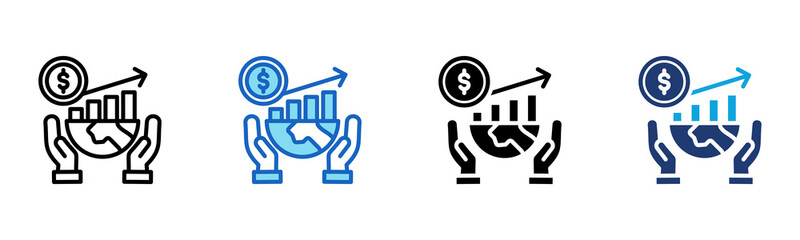 Responsible Growth icon Multi Style Vector Illustration