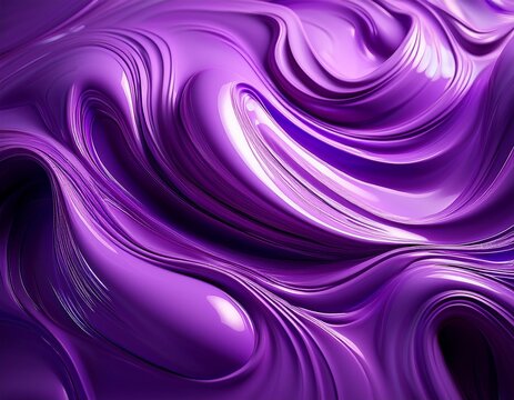 mooth artistic backdrop close up of purple liquid paint waves