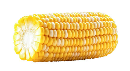 fresh corn on the cob isolated on transparent background.