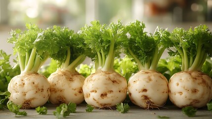 Raw celeriac roots organic farming garden harvest high resolution picture