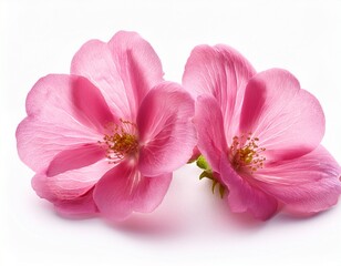 pink flower heads isolated on white background