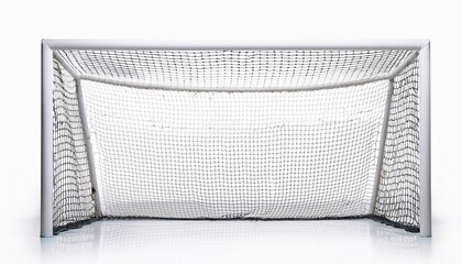 white football soccer goal isolated on white or white background