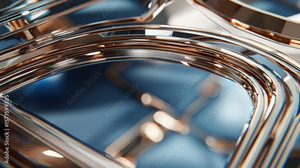 Fototapete metallic abstract curves and reflections create a modern design