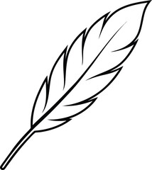 Obraz premium Single turkey feather line art vector illustration