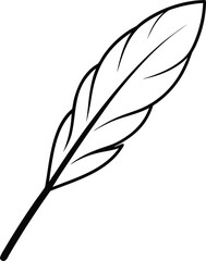 Obraz premium Simple turkey feather line art vector illustration
