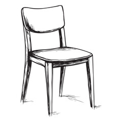 A simple black chair illustration on white background