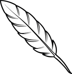 Fototapeta premium Single turkey feather line art vector illustration