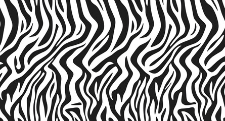 Fototapeta premium Zebra print pattern, Black and white stripes, Animal skin background, Zebra pattern vector, Safari print texture, Exotic animal print, Wild animal pattern, Jungle animal texture, Abstract zebra strip