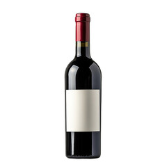 Fototapeta premium Front view of a Full-bodied wine bottle with a white blank label, studio shot, isolated on a white background