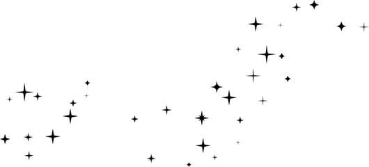 Stars and sparklers. Vector horizontal flowing effect with flying decoration elements. © KsanaGraphica