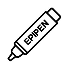 Emergency epipen icon on transparent background  