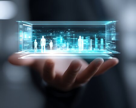 Hologram of a group of people