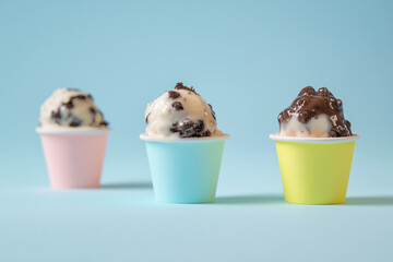 Mini versions of ice cream in small portions, generated AI