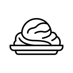 artisan ice cream black line icon for digital and print projects.