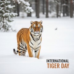 Obraz premium International Tiger Day Poster Design with Bold Typography