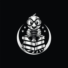 Serene Hammock Escape: Relaxing Book Reading Vector Logo for Literary Enthusiasts. Literary Bliss: Relaxing in a Hammock with a Book Vector Logo Design.