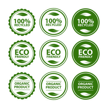 A collection of organic natural product eco friendly bio product labels