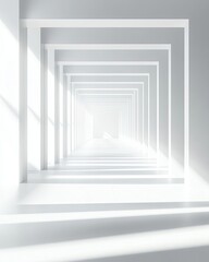 Obraz premium Abstract white interior with light shades.