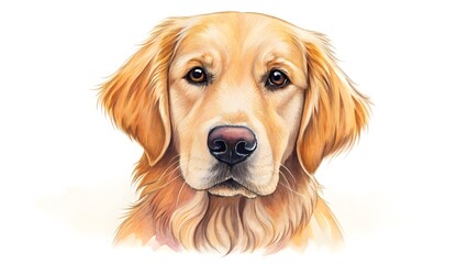 A closeup portrait of a golden retriever dog